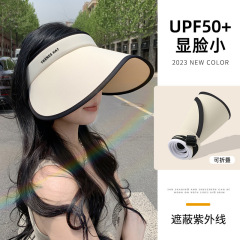 空頂防曬帽女款夏季防紫外線戶外騎車大帽檐遮臉桃心遮陽太陽帽