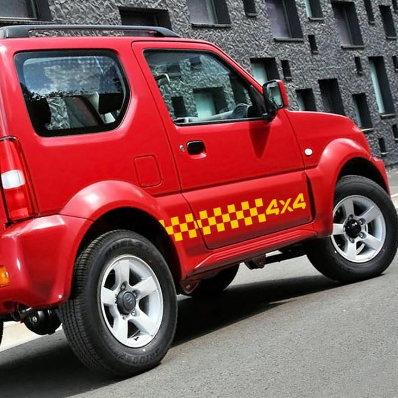 Suitable for Suzuki Jimny JIMNY model, exterior modification accessories, decorative stickers, and grid-patterned body decals