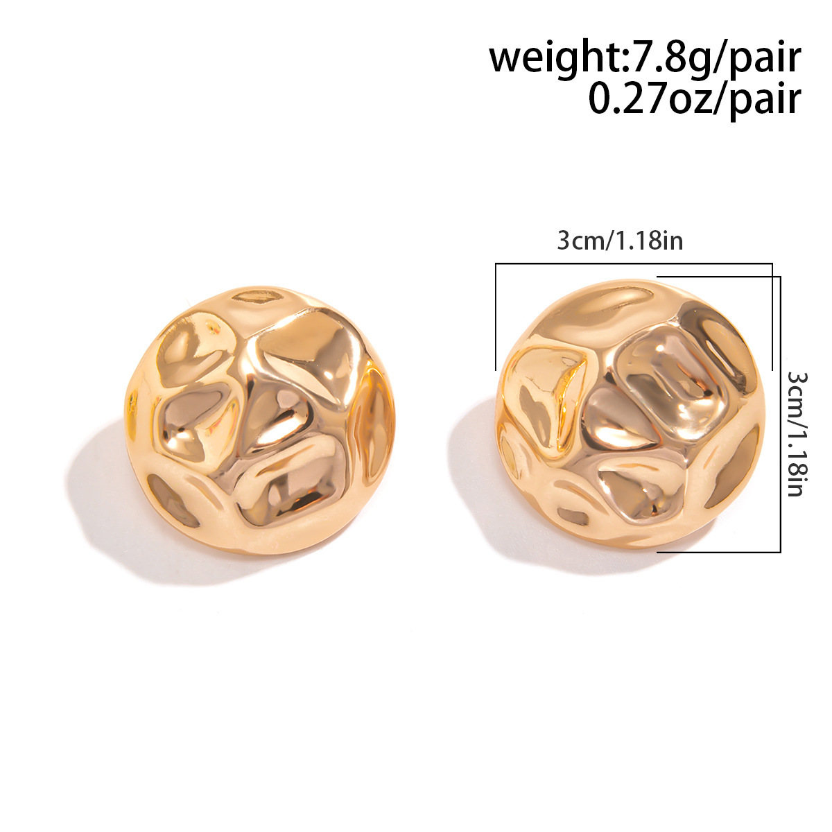 1 Pair Simple Style Classic Style Water Droplets Heart Shape Plating Iron Gold Plated Ear Studs display picture 6