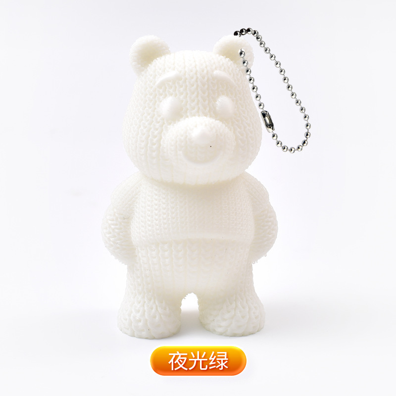 Llavero con Colgante de Osito de Peluche Tejido, Impreso en 3D, Recuerdo, Juguete Impreso en 3D, para Llaves de Coche, Éxito de Ventas Transfronterizo