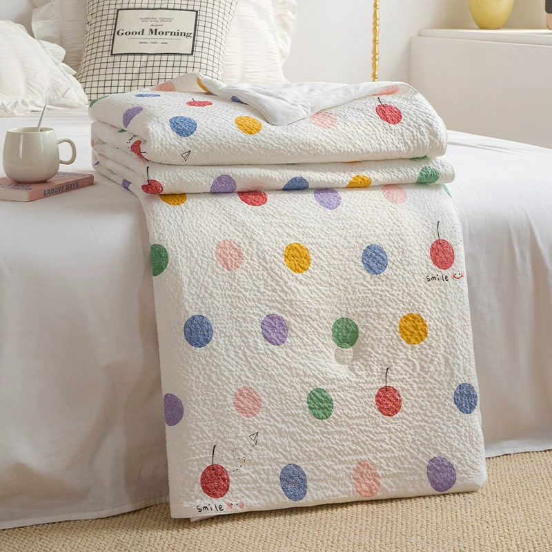 Полосатое хлопковое летнее одеяло из сирсакера мультяшное мягкое клейкое летнее прохладное одеяло летнее одеяло с кондиционером весна и осень моющееся тонкое одеяло
