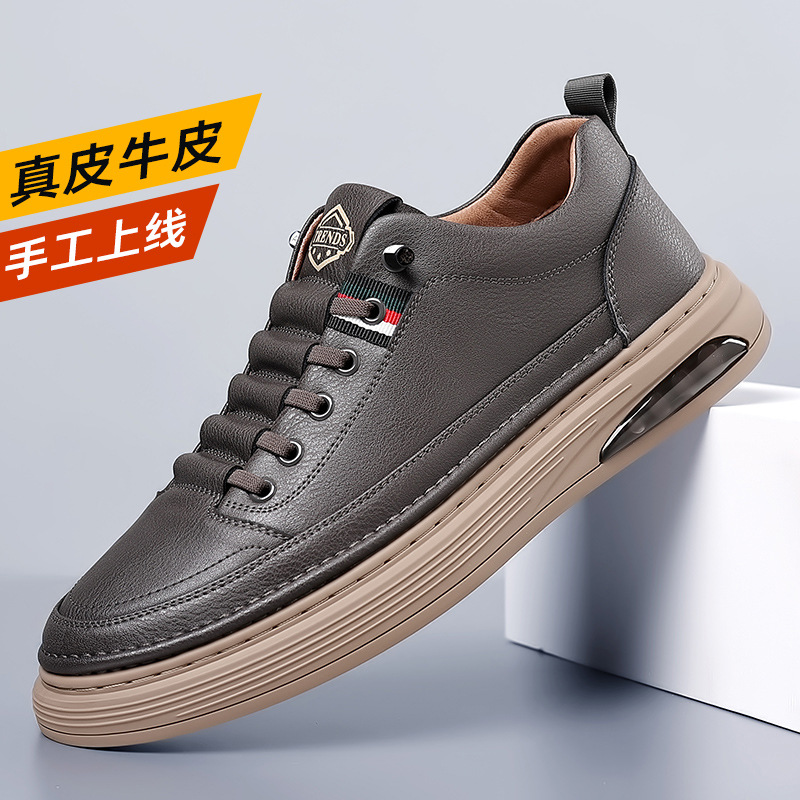 2025 nuevas zapatillas de deporte para hombre, tendencia de piel de vaca, plataforma de todo fósforo, zapatos casuales transpirables, zapatos deportivos para hombres, al por mayor