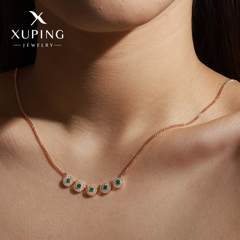 Xuping chapado 18K nuevo estilo de moda temperamento collar clavícula collar de personalidad europea y americana de alta calidad joyas para mujeres