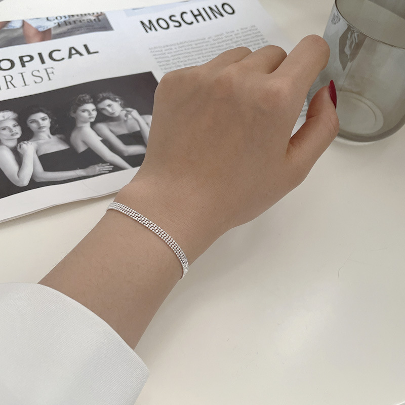 Stone-Free Inlay Material Bracelets Classification Simple Style Solid Color Silver Plating Hollow Out Bracelets 1 Piece