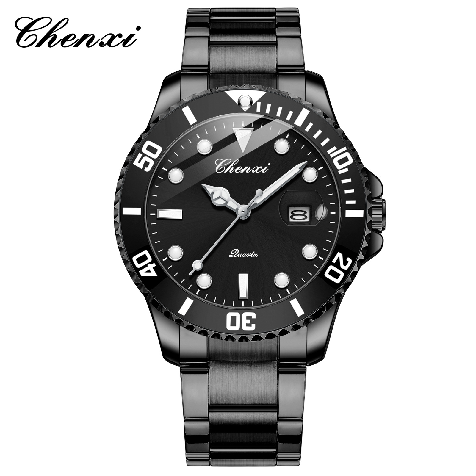 Blackwater Ghost Lao Watch Men's Fashion Waterproof Quartz Watch Factory Direct Steel Belt Wholesale Magnifier Calendar Watch
