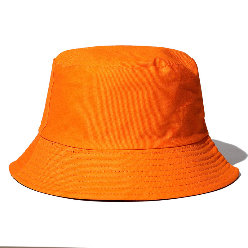 Sombrero de pescador de color sólido procesado con logotipo impreso para padres e hijos, sombrero de cubo informal para estudiantes al aire libre con protección solar y ala ancha