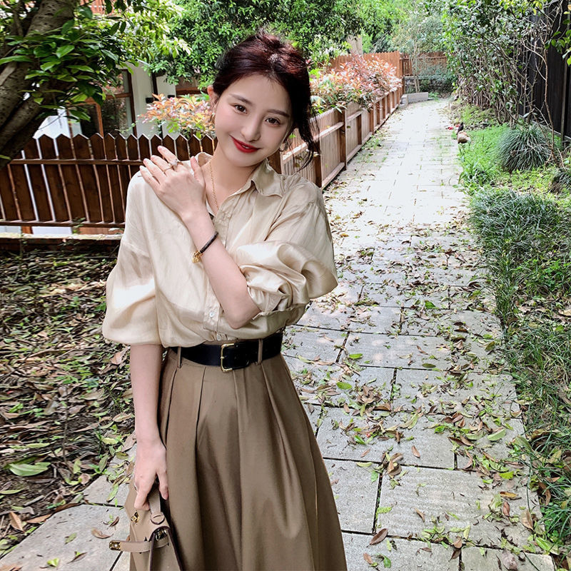 初秋高贵裙套装港式谭飞h型英语温柔系ol通勤高级chic轻熟两件套|undefined
