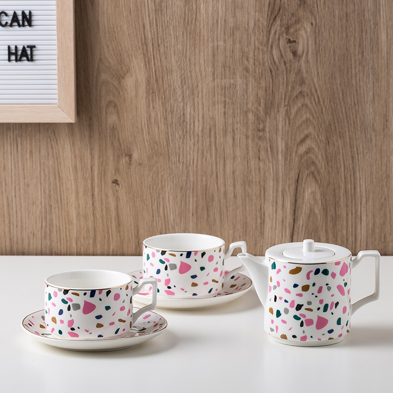 Juego de té nórdico tetera taza de agua conjunto de taza de agua simple juego de taza de té de cerámica traje sala de estar taza del hogar