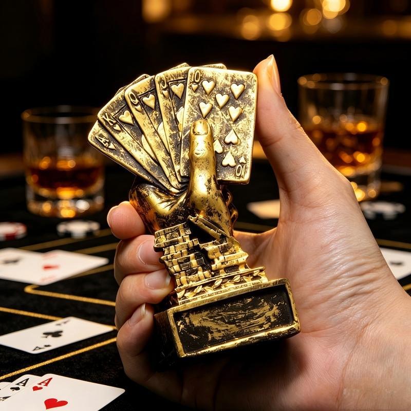Texas poker medalla en forma de mano titular de la medalla de resina material trofeo regalo