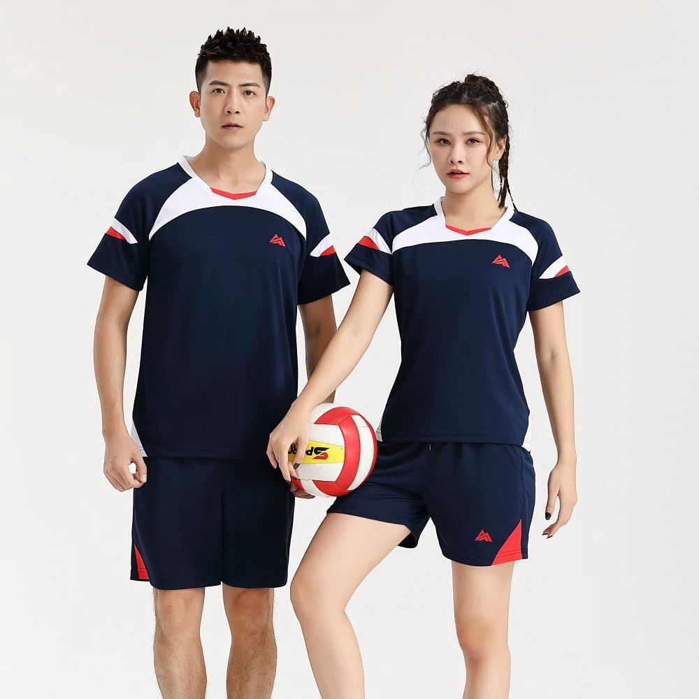Влагоотводящий и быстросохнущий комплект волейбольной формы для женщин с принтом, волейбольная форма для мужчин, тренировочная и соревновательная командная форма, волейбольная майка с круглым вырезом
