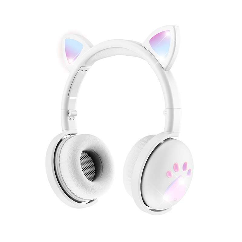 New BK9 wireless Bluetooth headset cat ear cartoon headset LED light stereo music game headset