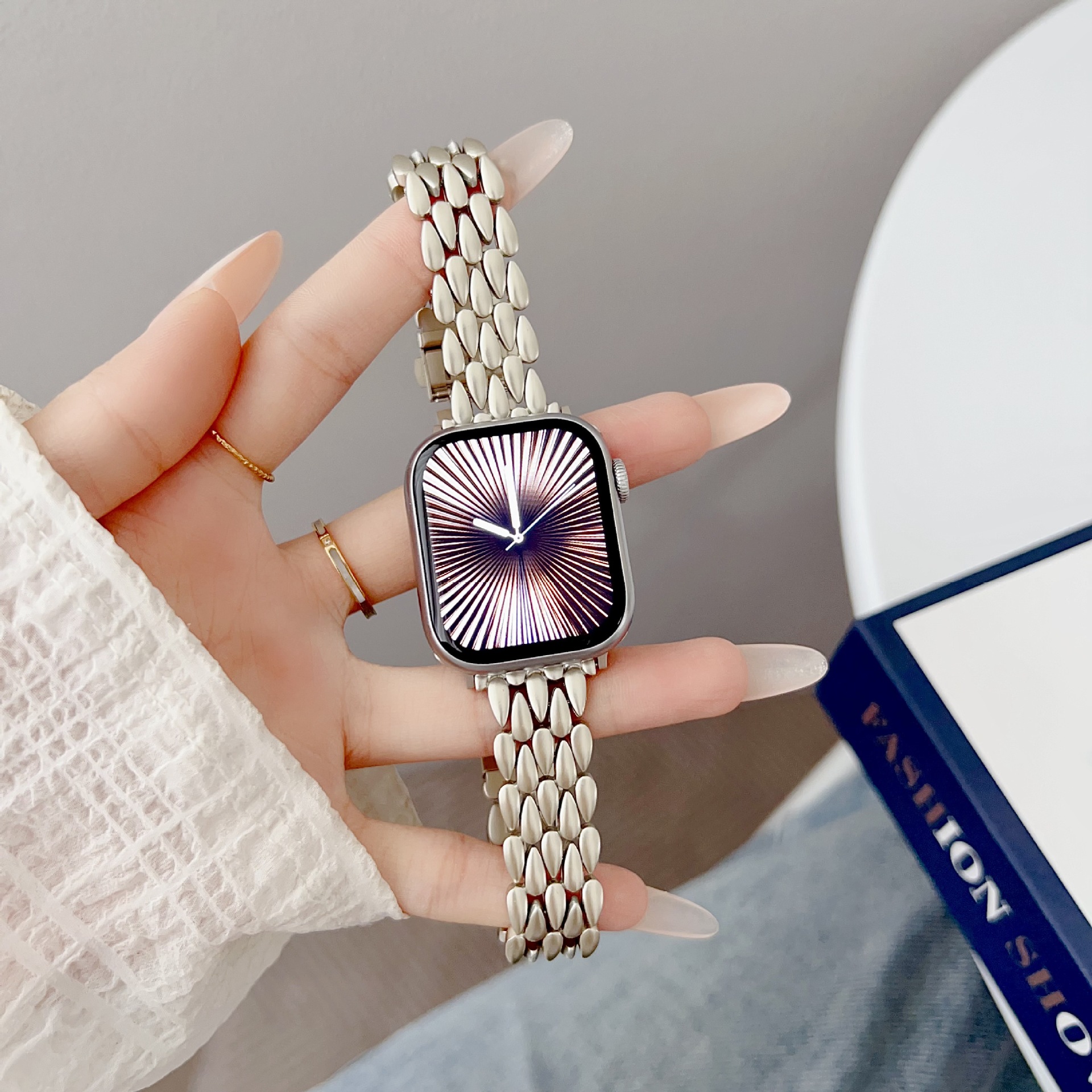 Water Drop Metal Strap For Apple s10 Watch applewatch9 Strap iwatch8765 Generation SE Women