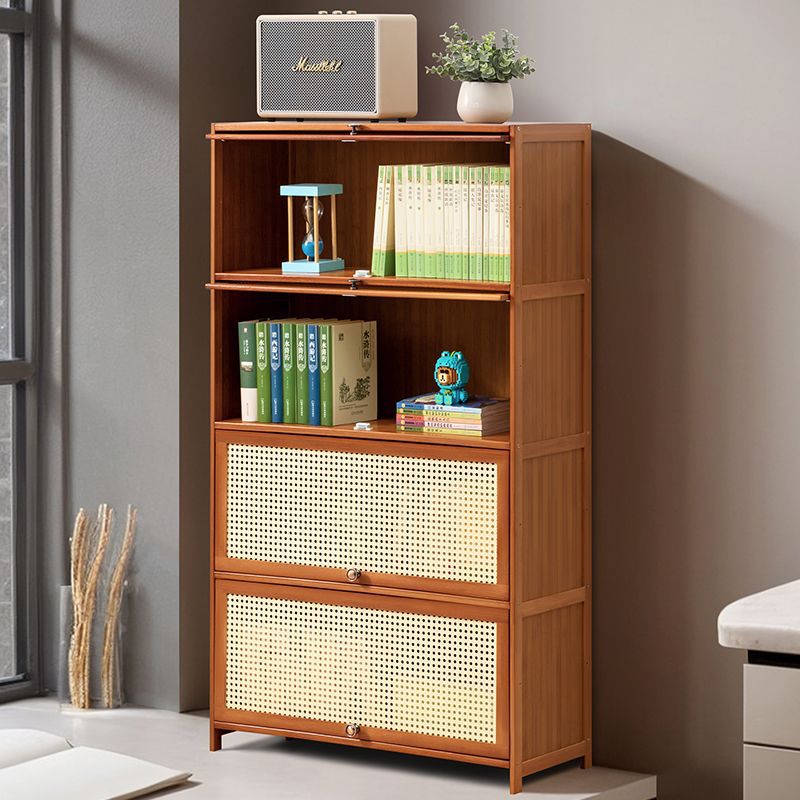 Bookshelf Bookcase Storage Rack with Cabinet Door Storage Cabinet Integrated Grid Cabinet Display Cabinet Floor-Standing Multi-Layer Living Room Storage Cabinet