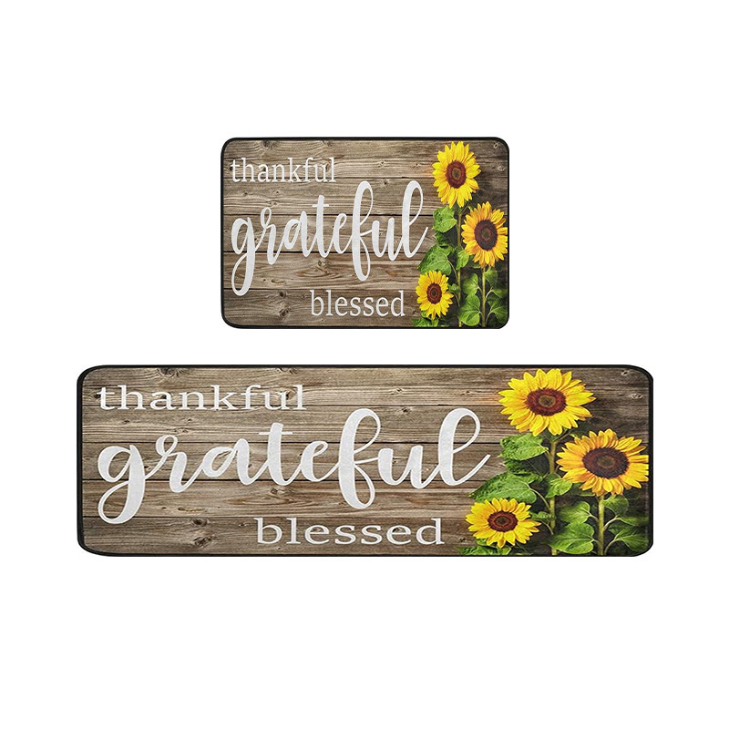 Cross-Border Temu Hot-Selling American Crystal Velvet Floor Mats, Kitchen Water-Absorbing and Oil-Absorbing Easy-Care Floor Mats, Two-Piece Set Can Be Shipped on Behalf of Others