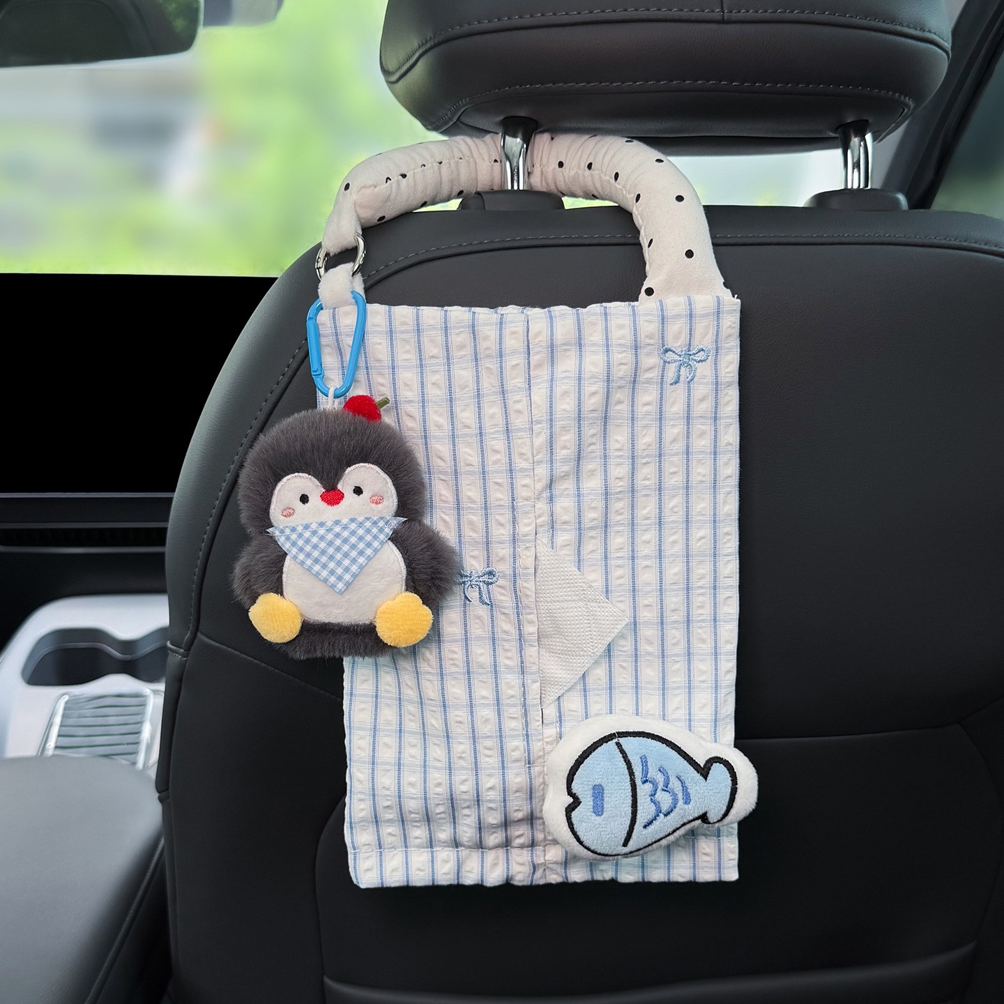 2026 Penguin Car Tissue Holder, Hanging Tissue Box for Front and Rear Car Seats, Cute Car Hook for Women