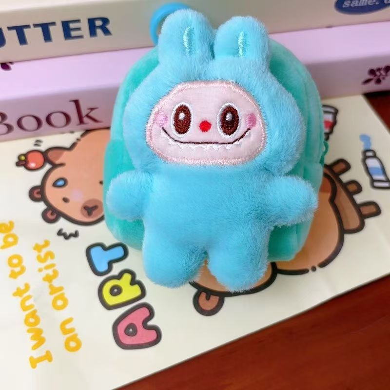 漫画ぬいぐるみバニーマット人形ペンダント女の子小銭入れカードバッグ装飾キーホルダービーズチェーンペンダント|undefined