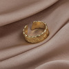 Small design retro one size golden metal ring, European style