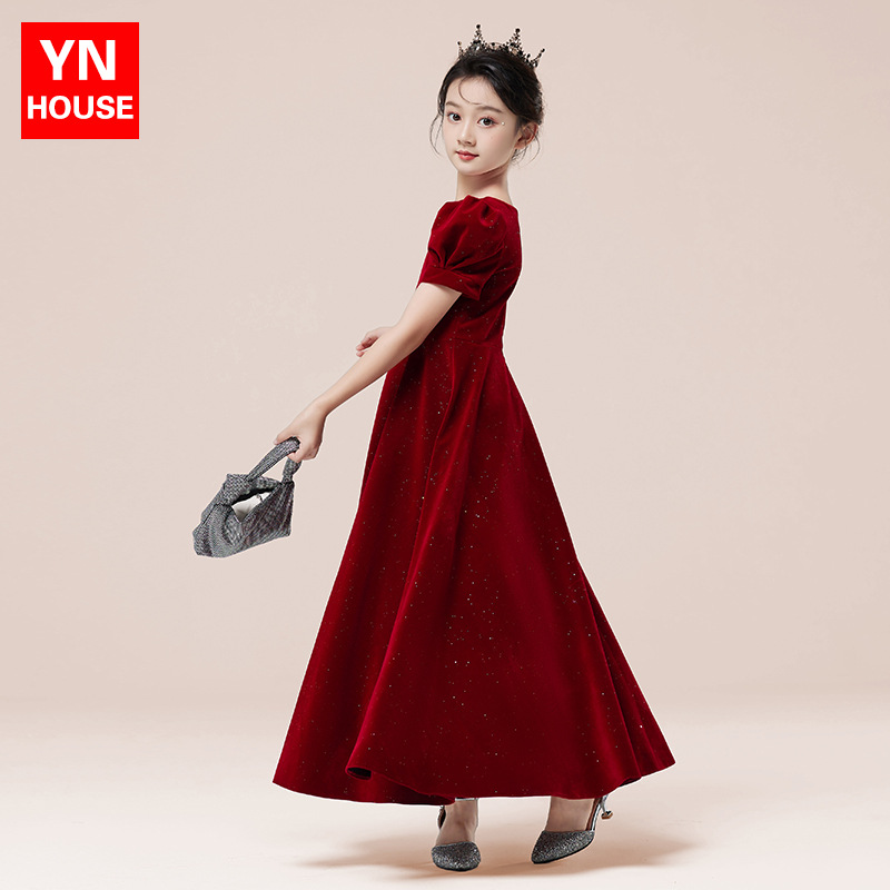 Vestido de un año para niños, traje de piano, niña burdeos, vestido de princesa, niña de las flores de la boda, niña anfitriona