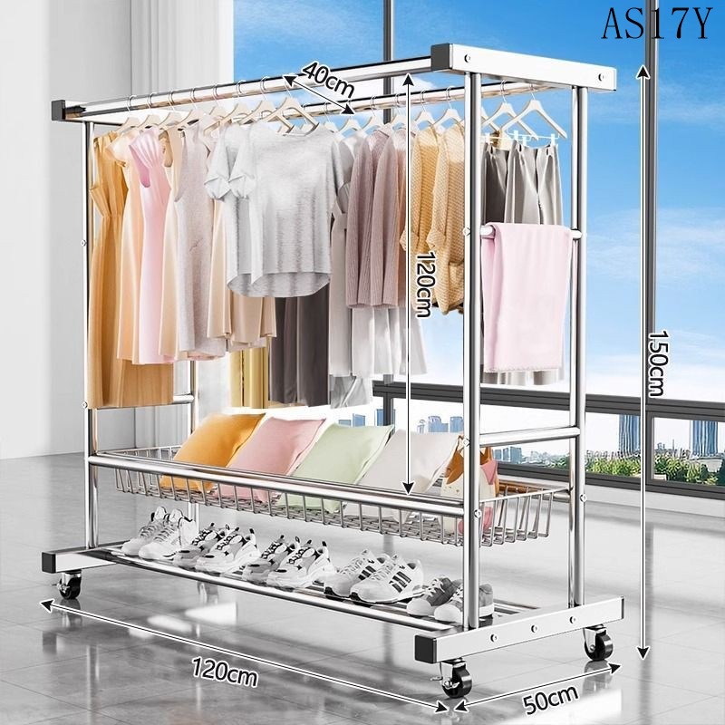 [더블폴 - 업그레이드된 더블 레이어 스크린 프레임 120cm] 두꺼운 아연도금 - 프리 메탈 휠