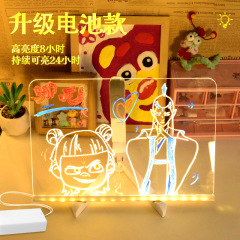 発光ボードの子供は書き込みボードを拭くことができます。