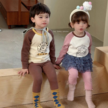 大小卷儿童300克套装舒绒棉秋冬宝保暖打底棉毛衫男女童秋衣秋裤