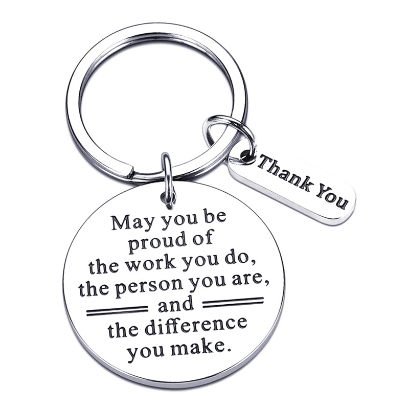 Venta caliente de Amazon Puede ser promesa de inspirador, llavero de acero inoxidable para colegas
