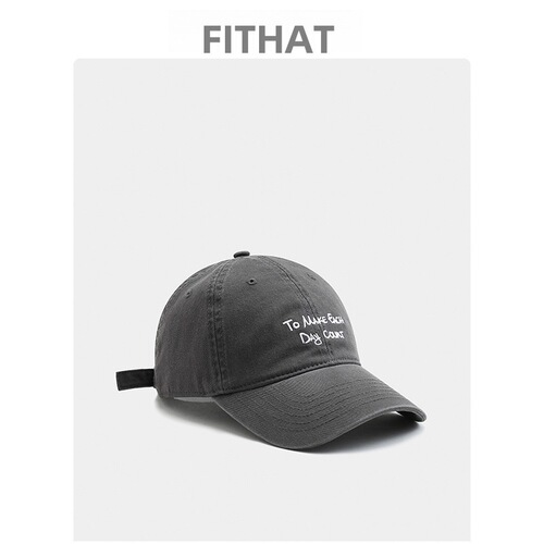 Street Fashion Ins Hat for Girls, Korean Version, Washed Letter Embroidered Soft Top Cap, Makes Face Look Smaller, Versatile Duckbill Hat