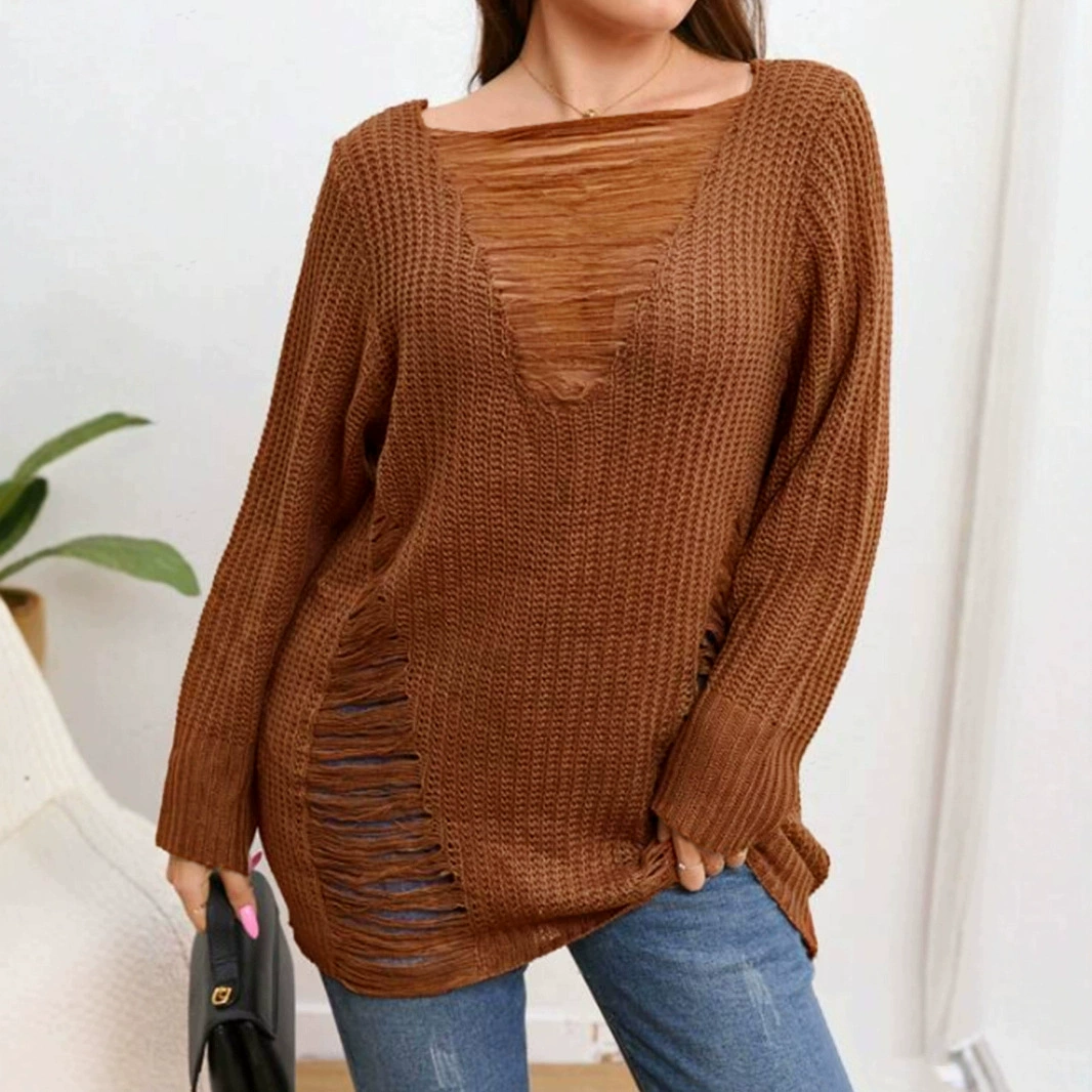 Внешняя торговля Трансграничная Европа, Европа и Амазонка Источник трикотажный свитер с длинными рукавами и тонкими полыми весной и летом