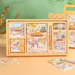 城市札記旅遊伴手禮景區紀念品 北京上海杭州西安DIY手賬貼紙禮盒