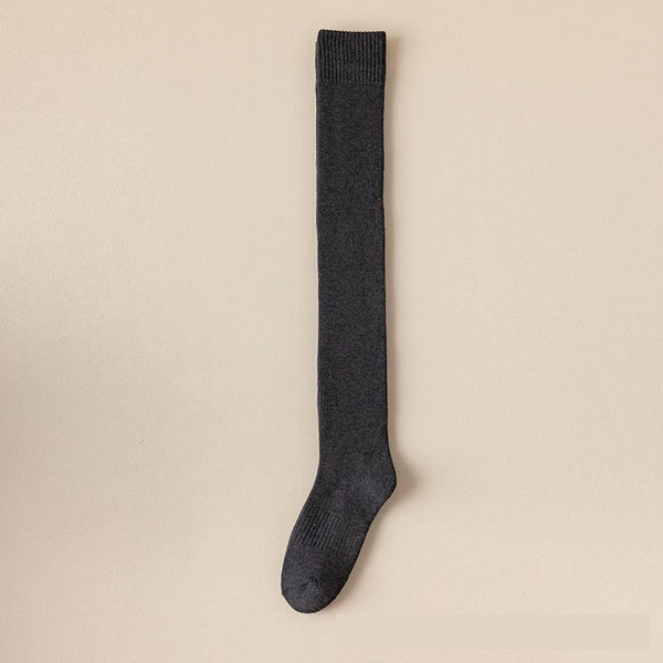 Cross -knee socks dark gray