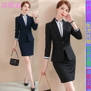 职业装套装女2021新款时尚气质韩版西服珠宝店酒店工作服前台工装