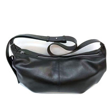 欧美潮流女士挎包马鞍包通勤真皮女包黑色牛皮单肩斜挎女包休闲包