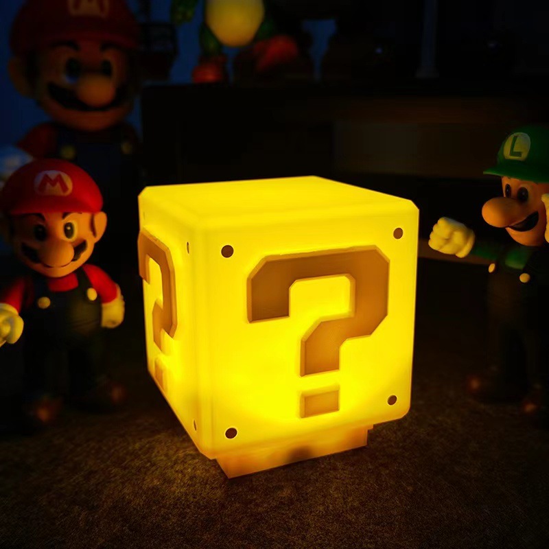 LED question mark sound charging night light, square brick small table lamp, desk and bedside lamp
