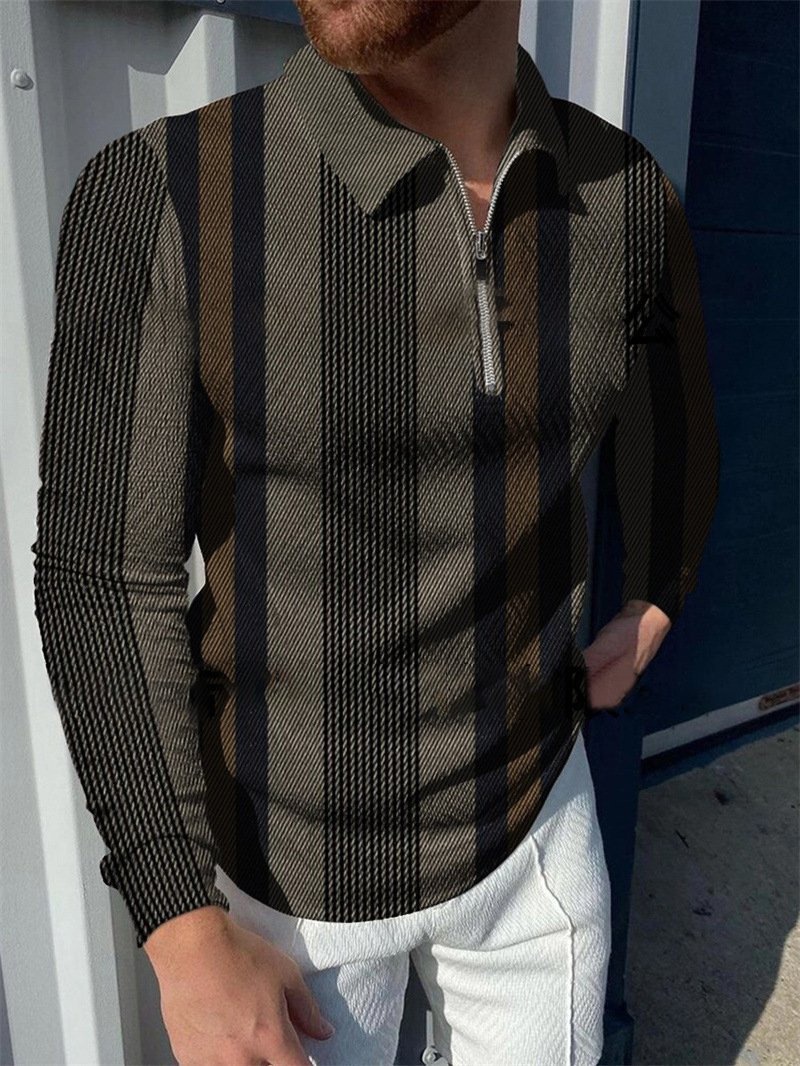 El Comercio exterior nuevo deseo Amazon estación independiente impreso Polo casual más tamaño de manga larga hombres camiseta superior hombres