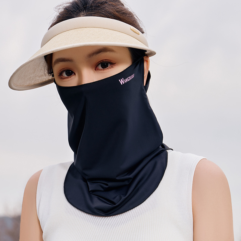 Summer thin sunscreen face mask, polyester for men and women, half-face, takeout cycling with neck ice silk ear hook, wholesale
