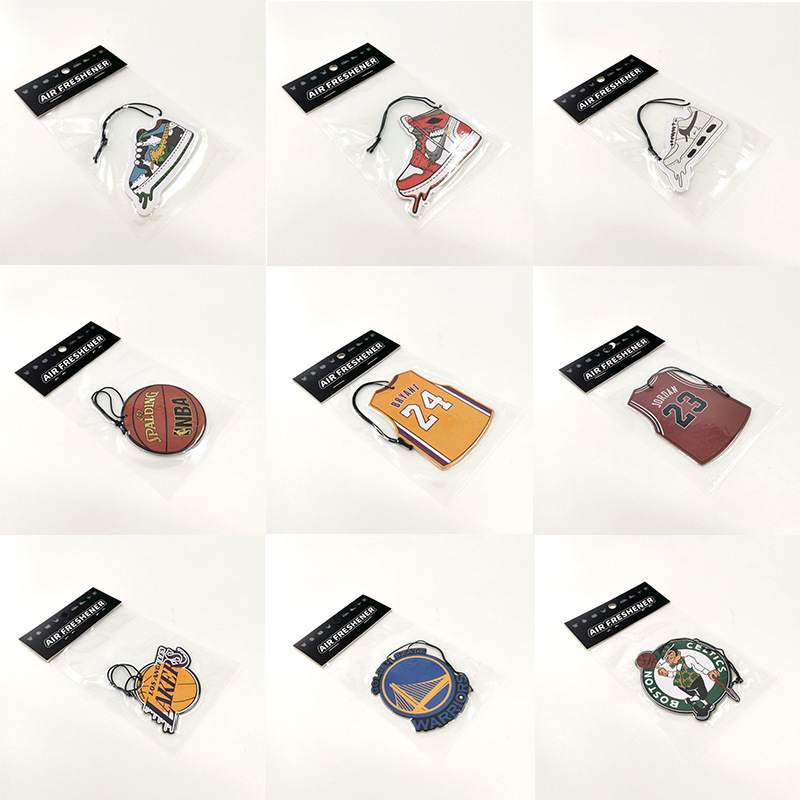 Star character sneakers with clip head fragrance piece car aromatherapy piece rearview mirror hanging perfume piece car fragrance