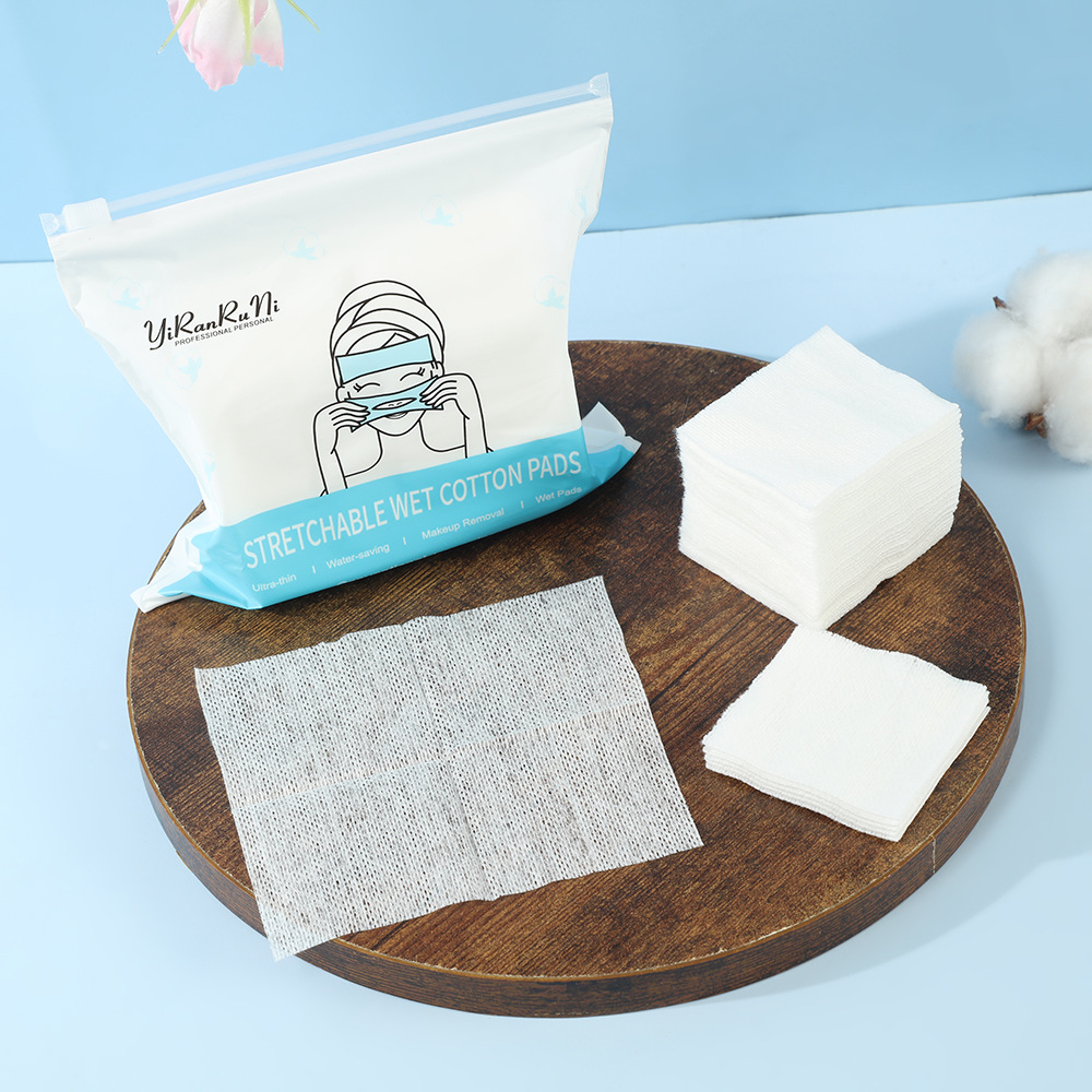 algodón húmedo desechable especial boca, nariz y ojos abiertos estirable antes del maquillaje rehidratación de algodón maquillaje 100 piezas