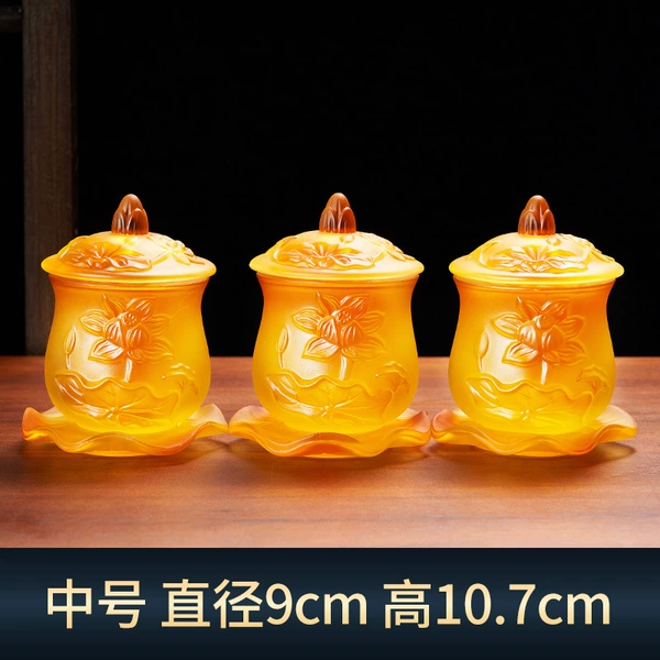 [中号杯琥珀双色琉璃三连杯]