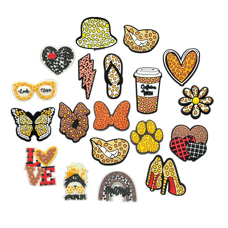 New Leopard Print Series Small PVC Soft Rubber Patch Trendy and Beautiful Mobile Phone Case Decoration diy Jewelry Accessories