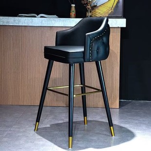 Nordic Light Luxury Bar Chair High Leg Stool Modern Simple Bar Chair Fashion Bar Chair Home Backrest High Stool