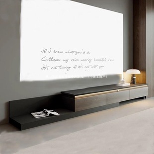 Italian-Style Light Luxury Tv Cabinet, Trendy Minimalist Living Room Storage, Extendable and Stretchable Tv Cabinet, Simple Small Apartment Lamp