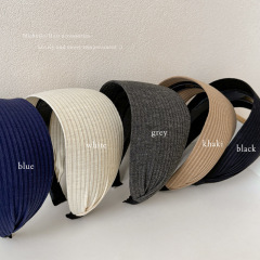 易夢玲同款復古針織加寬發箍女式簡約高顱頂壓發防滑頭箍發卡頭飾