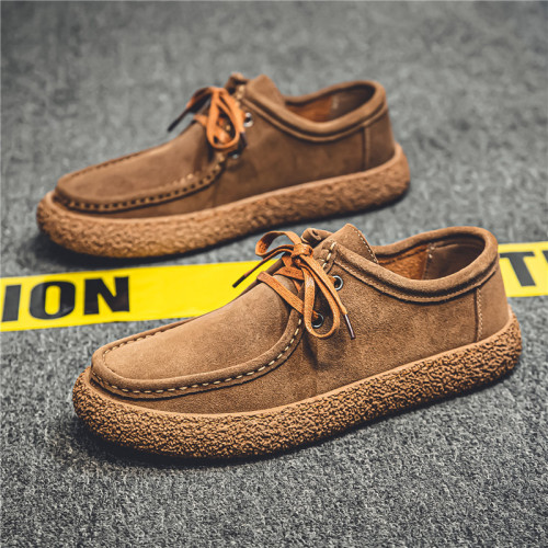Men's Summer Sand-Suede Trendy Shoes, Soft Sole Casual Shoes, Men's One-Piece Bean Shoes