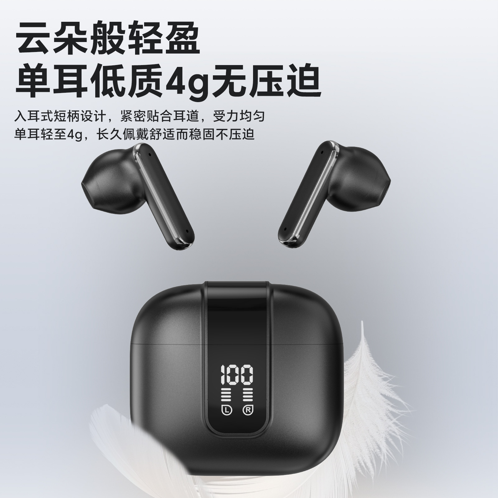 跨境爆款Q57双耳入耳式电量数显高音质触摸蓝牙耳机TWS翻译耳机