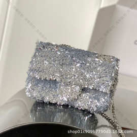 流苏亮片晚宴包小香风链条包女士单肩包斜挎包女包高级感精致夏季