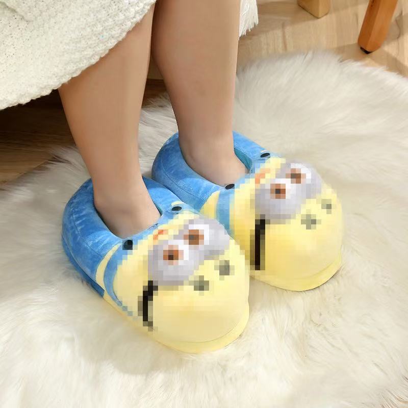 Cartoon All-Inclusive Cotton Slippers Thickened All-Inclusive Home Bedroom Confinement Shoes Winter Home Couple Warm Plush Slippers