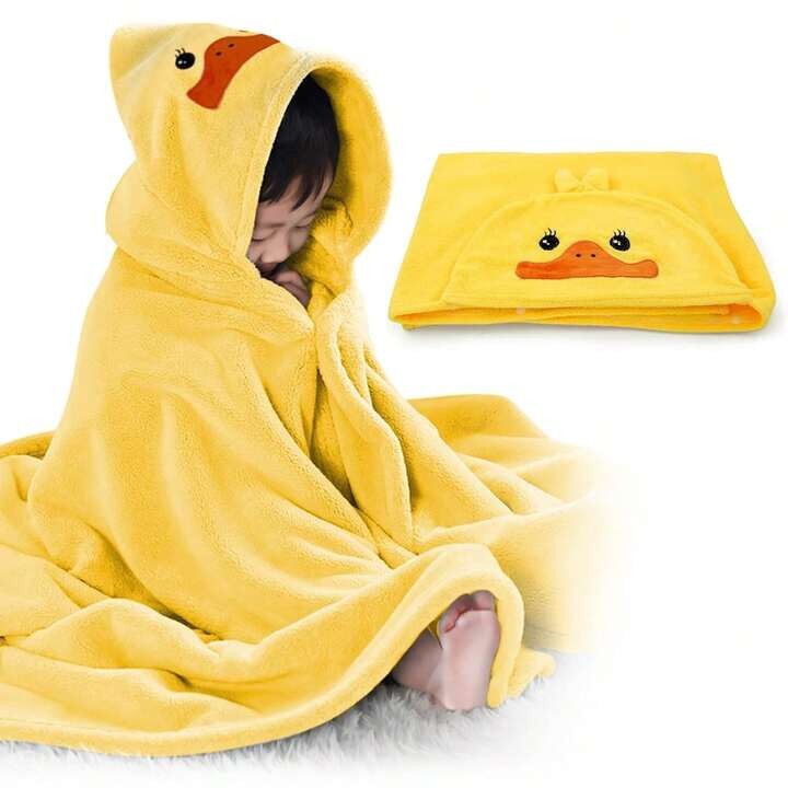 Coral Fleece Children's Hooded Bath Towel Cape, Wearable Cartoon Bathrobe, Soft and Absorbent Swimming Towel, Gift Wholesale