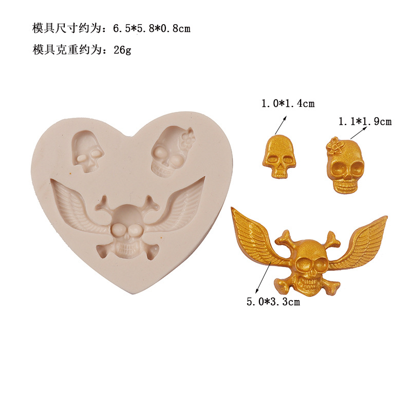 Halloween de vestir dedo fondant molde de silicona calabaza cráneo casa embrujada pastel de chocolate molde para hornear