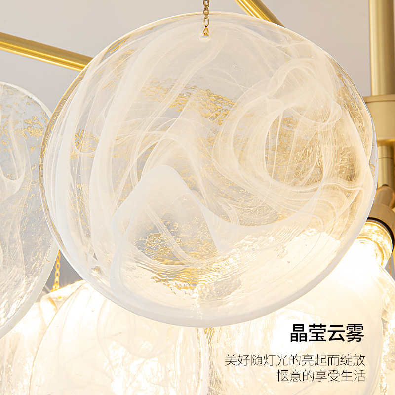 Todo el cobre lujoso lámpara de lujo lámpara de sala de estar moderna y simple lámpara de dormitorio de comedor 2025 nuevo nórdico ins red Z