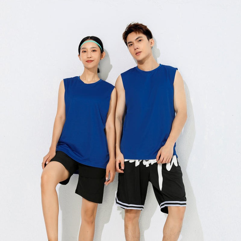 Summer Personalized Vest Men's Sleeveless T-Shirt Outer Wear Trendyy Ins Fitness Training Basketball Sports Vest Wide Shoulders Quick Drying